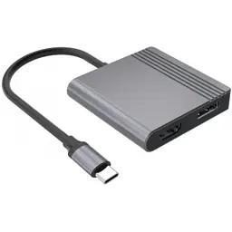 Перехідник USB-C M to HDMI F + DisplayPort F 4K60Hz Cablexpert (A-CM-HDMIFDPF-01)