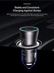 Автомобільний зарядний пристрій Baseus Golden Contactor Max Dual Fast Charger Car Charger U+C 60W Dark Gray (CGJM000113) [77942] - мініатюра 10