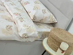 Дитячий комплект постільної білизни Ecotton 110х140 см персиковий Хмаринкові Ведмедики (21539)