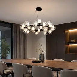 Підвісна люстра Artlight 1102/35BK з 35 скляними плафонами G9, чорна, від 20-30 м²