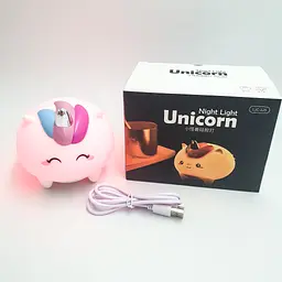Силіконовий дитячий нічник Єдиноріг 7 LED акумуляторний USB світильник іграшка 3D TOYS LAMP - мініатюра 9