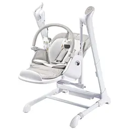 Крісло-гойдалка + стільчик для годування Caretero Indigo Light Grey - мініатюра 4
