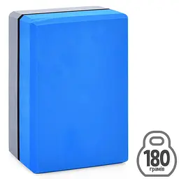 Блок для йоги EVA 23×15×7,5 см сіро-синій 180–200 г (MS 0858-17-BL)