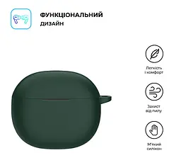 Силіконовий чохол для навушників Xiaomi Redmi Buds 4 Active, Hang Case, зелений, ультратонкий захисний кейс товщиною 2 мм, захист від подряпин, пилу та ударів, компактний, з карабіном для кріплення, ArmorStandart (ARM73542) - мініатюра 2