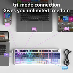 Клавіатура MageGee GK960 RGB Wireless (6971969728936) Black/Blue (G-000004397) - мініатюра 4