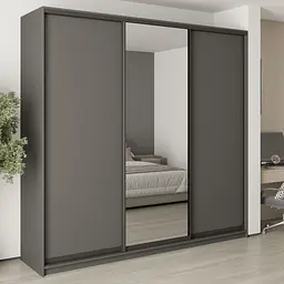 Шафа-купе тридверна MebelStar Комбо BG 2ДСП/Дзеркало 250x45x240 см Антрацит (MBS-9615)