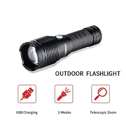 Ручний ліхтарик Naturehike NH20ZM009 15W IPX4 4000mAh (Чорний) - мініатюра 2