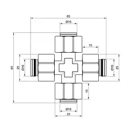 Хрестовина обтискна SD Plus 16 SD150W16161616 - мініатюра 2