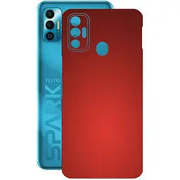 Защитная пленка StatusSKIN для Tecno Spark 7T Корпус Винил красная матовая