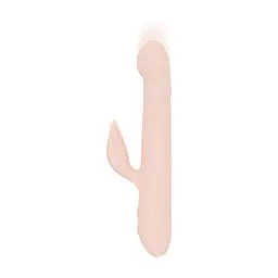Вібратор-кролик із пульсацією Good Vibes Only - SHAI Thrusting Vibrator Soft Silicone - Pink, 3 мотори