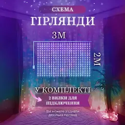 Гірлянда Водоспад GarlandoPro 210 LED 3x2 м, мультиколор (1733045ML) - мініатюра 4