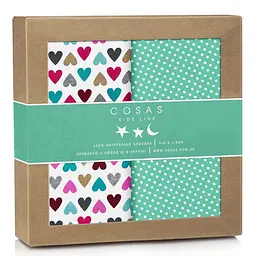 Пелюшки багаторазові Cosas дитячі Mint Love 2 шт., 80х100 см, м'ятні