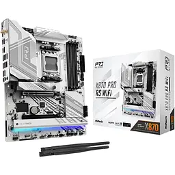 Материнська плата ASRock AM5 X870 Pro RS WiFi, X870, 4xDDR5, Int.Video (CPU), 4xSATA3, 3xM.2, 1xPCI-E 5.0x16, 1xPCI-E 4.0x16, ALC1220, Bluetooth 5.4, 2xUSB4/7xUSB3.2/9xUSB2.0, HDMI/2xType-C, ATX - мініатюра 2