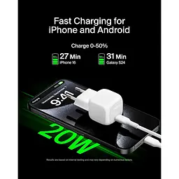 Зарядний пристрій BELKIN 20Вт USB-C PD PPS, білий (WCA009KQWH) - мініатюра 4