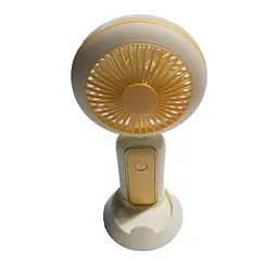 Акумуляторний мінівентилятор Mini Portable Fan 3 Вт, жовтий, вентилятор із підсвіткою і тримачем для телефона - мініатюра 3
