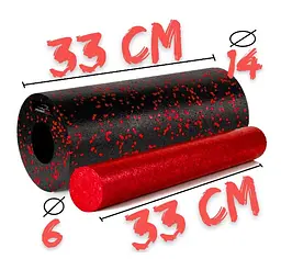 Масажний ролик (роллер) гладкий PowerPlay PP-4348 2 in 1 EPP Foam Roller Чорно/Червоний (33x14 см) (PP_4348_Red_(33*14)) - мініатюра 4