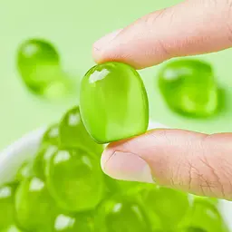Китайські жувальні цукерки 3D Fruit Shaped Gummies Bobo Peelable Fudge Зелений виноград 75г - мініатюра 4