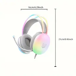 Накладні ігрові навушники Onikuma X25 дротові з гарнітурою та RGB-підсвіткою сірі - мініатюра 3