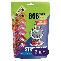 Натуральні цукерки Bob Snail Stripes Mix 196 г (2 шт. х 98 г)