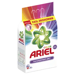 Пральний порошок Ariel Color Насичений колір, для кольорових тканин, 12 кг (2 уп. по 6 кг) - мініатюра 2