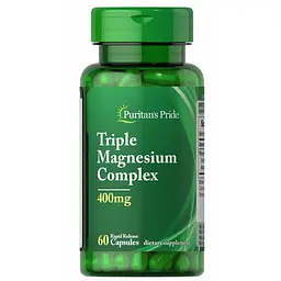Вітаміни та мінерали Puritan's Pride Triple Magnesium Complex 400 mg, 60 капсул