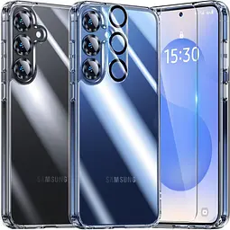 Прозорий чохол UniqueMe 5-в-1 для Samsung Galaxy S25 із повним захистом