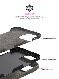 Силиконовый чехол для Apple iPhone 16 Pro Max, ICON2 Case, серый, противоударный, панель, защита всего корпуса, матовая поверхность Soft Touch, выступает над дисплеем, совместим с защитными стеклами и пленками, с микрофиброй, ArmorStandart (ARM81306) - мініатюра 6