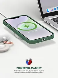 Силиконовый чехол с MagSafe для Apple iPhone 14, ICON2 MagCase, оливковый, противоударный, панель с мягкой подкладкой, защита всего корпуса, поддержка беспроводной зарядки, совместим с защитными стеклами и пленками, ArmorStandart (ARM68391) - мініатюра 9