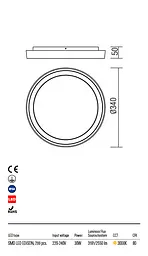 Стельовий світильник BEZEL PL L LED 30W IP54 DG 3000K (RO) (5.1.2) Redo 9184 - мініатюра 3