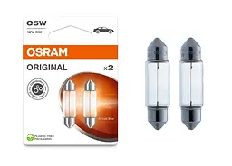 Комплект вказівних ламп розжарювання OSRAM 6418-2BL C5W 36mm 12V SV8.5-8 Blister (2 шт)