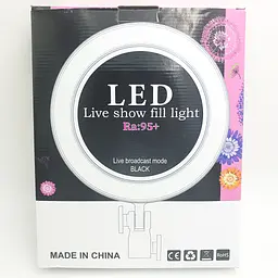 Кільцева світлодіодна Led лампа 26см із Дзеркало та штативом 210см світло підсвічування для професійної зйомки блогерам візажистам тиктокерам Ring Fill Light Ra-95 - мініатюра 7