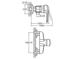 Змішувач для душу AQUATICA s36 Ø40 (HM-1D131C) - мініатюра 2