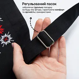 Фартух водовідштовхувальний універсальний Ideia з етно вишивкою та карманом чорний (8000035654) - мініатюра 4