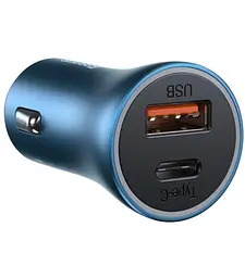 АЗУ Baseus Golden Contactor Pro Dual Quick Charger USB+Type-C+Cable Type-C to Lightning 40W TZCCJD-03 Blue - мініатюра 3