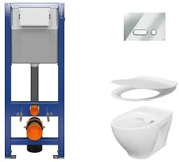 Інсталяція Cersanit AQUA 22 QF з кнопкою INTERA + унітаз MODUO із сидінням Slim 30412 - мініатюра 3