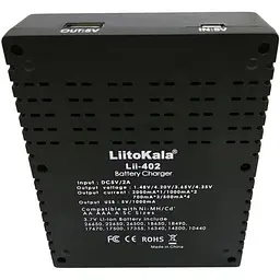 Зарядний пристрій LiitoKala Lii-402 універсальний, для 4 акумуляторів AA AAA 18650, з Power Bank - мініатюра 4