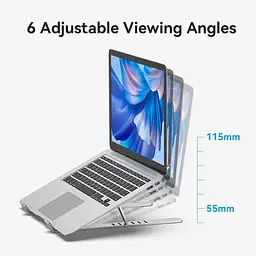 Підставка для ноутбука Laptop X-type Stand Silver Aluminum Alloy Vention - мініатюра 8
