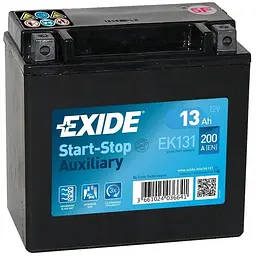 Акумулятор автомобільний EXIDE START STOP AUXILIARY 13Ah (+/-) (200CCA) (EK131)