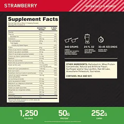 Гейнер Optimum Nutrition Serious Mass Strawberry 2.722 кг - мініатюра 4