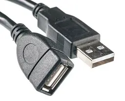 Кабель PowerPlant USB 2.0 AF - AM, 5 м, One ferrite