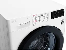 Пральна машина LG з фронтальним завантаженням F2J5HS9W, 7кг, 1200, A+++, Пар, глибина 45см, Дисплей, Інвертор, Білий (F2J5HS9W) - мініатюра 8