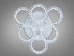 Люстра стельова Romin LED Diasha біла 6 кілець 74W димер - мініатюра 4