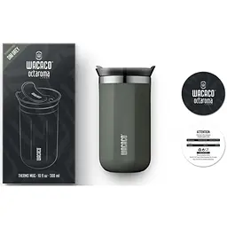 Термогорнятко Wacaco Octaroma Lungo 300 мл Сірий (1100-4897066230597) - мініатюра 2