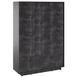 Шафа Moreli Kuba FK-0006 з ящиками полицями та штангою для одягу 1500х2100х500 мм Бетон Темний