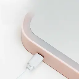 Дзеркало для макіяжу Salon Professional з LED підсвічуванням Настільне Сенсорна вбудована кнопка 3 рівня яскравості рожеве - мініатюра 3