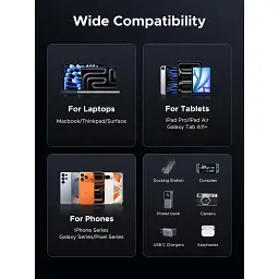 Дата кабель USB-C to USB-C 1.0m 240W 480Mbps braided black Ugreen (85973) - мініатюра 7