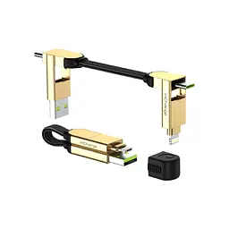 Дата кабель 6in1 inCharge X 0.14m 100W beige Rolling Square (X03WR)