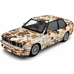 BMW M3 E30 металева модель авто 1:24 Іржавий Тюнинг інерційна світлові та звукові ефекти відчиняються двері