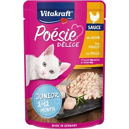 Вологий корм для кошенят Vitakraft Poesie Delice Kitten Chicken з куркою в соусі 85 г