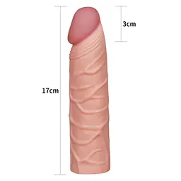 Насадка на пеніс Lovetoy Pleasure X-Tender Penis Sleeve 17 см тілесний - мініатюра 6